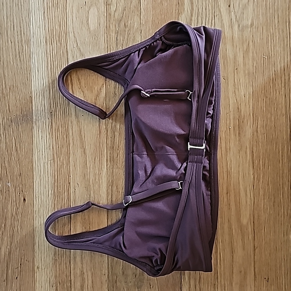 Kona Sol Square Neck Brown Bikini Swim Top Women's Size Large - Picture 8 of 11